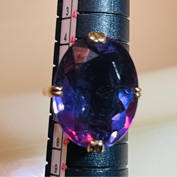 🍇Stunning Vintage Oval Cut 9ct Amethyst 10K Yellow Gold with Filigree Metalwork! - Picture 8 of 14